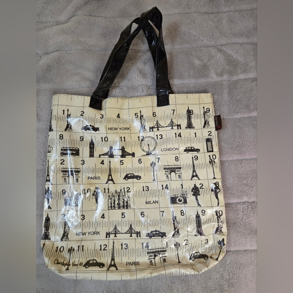 Papyrus Cream and Black Cityscape Tote
